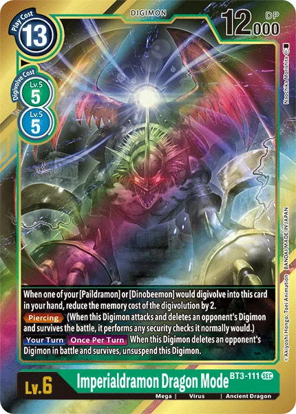 Imperialdramon Dragon Mode (Secret Rare) (Alternate Art) - Release Special Booster - BT3-111 SEC