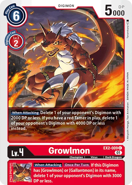 Growlmon EX2-009 Common