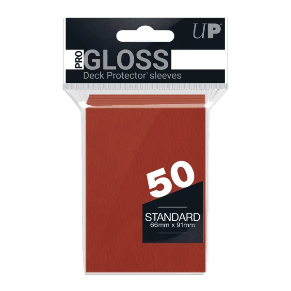 PRO-Gloss Standard Deck Protector Sleeves x50 RED