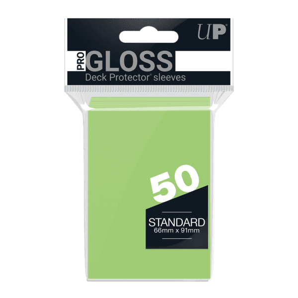 PRO-Gloss Standard Deck Protector Sleeves x50 LIME GREEN