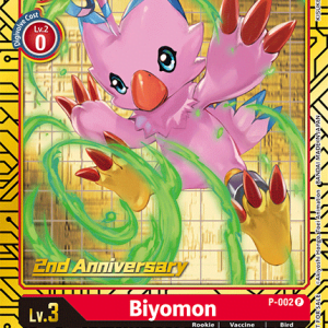 Biyomon - P-002 (2nd Anniversary Card Set) - Digimon Promotion Cards
