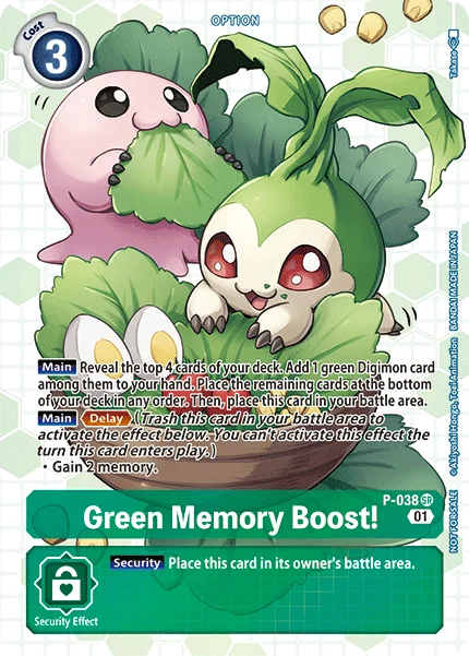 Green Memory Boost! - P-038 (Next Adventure Box Promotion Pack) - Digimon Promotion Cards - Next Adventure