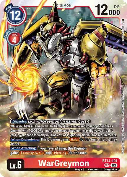WarGreymon	Secret Rare	BT14-101 SEC