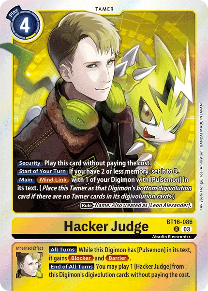 Hacker Judge - BT16-086 - Rare