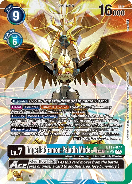 Imperialdramon: Paladin Mode ACE  - BT17-077 - Alternative Art