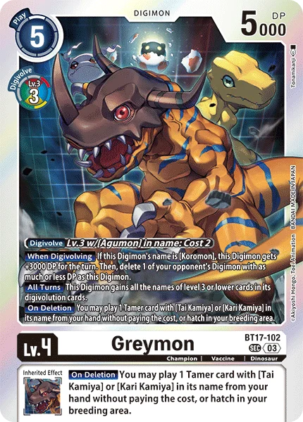 Greymon  - BT17-102 - Secret Rare