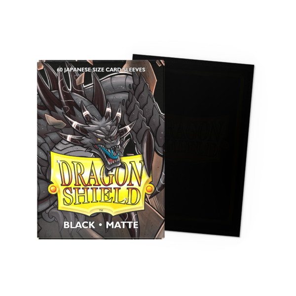 Dragon Shield Black - Matte Sleeves - Japanese Size x60