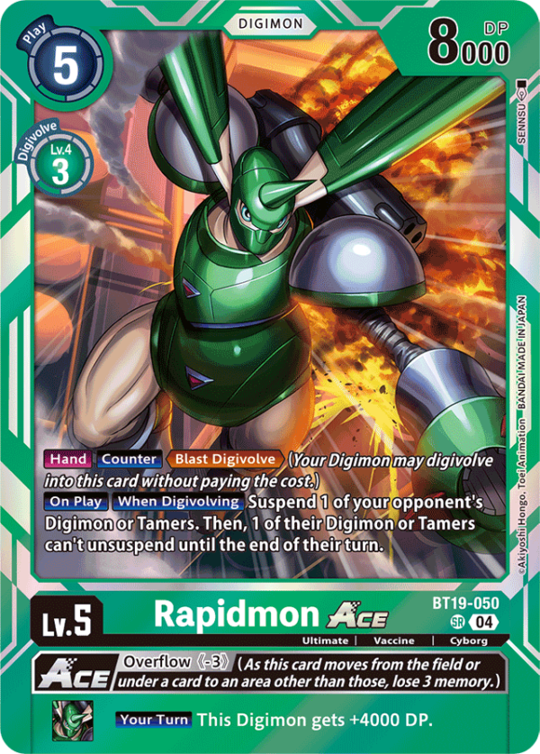 Rapidmon ACE - BT19-050 - Super Rare