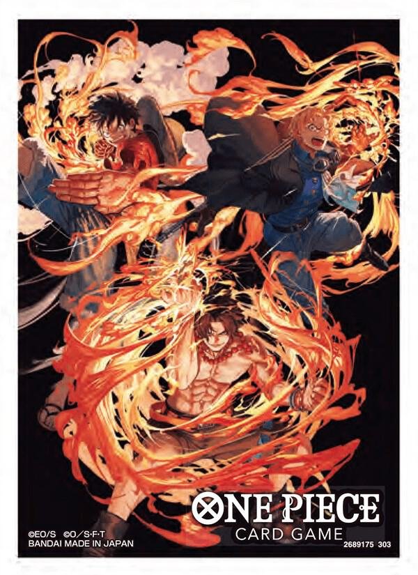 One Piece Card Game Official Sleeves - Ace/Sabo/Luffy (10-Pack) - Bandai Card Sleeves