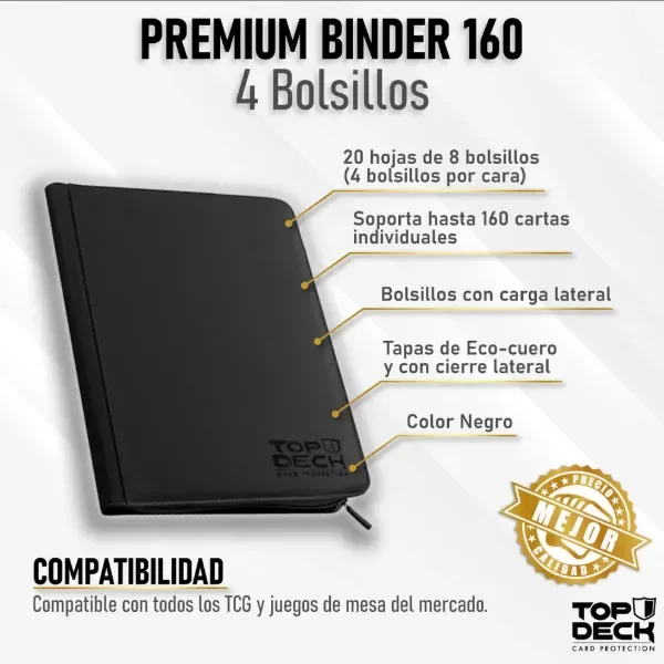 TOP DECK Carpeta Premium 160 color Negro